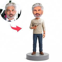 Smoking Dad in Casual Outfit Male Custom Bobbleheads