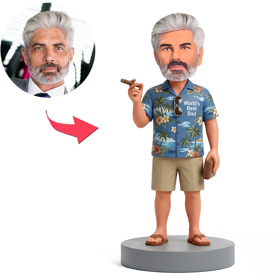 Casual Gentleman with Cigar Male Custom Bobbleheads