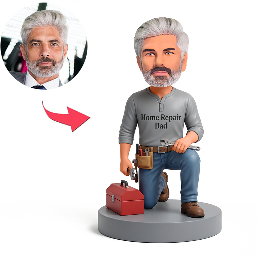Dad Fixing Car Male Custom Bobbleheads