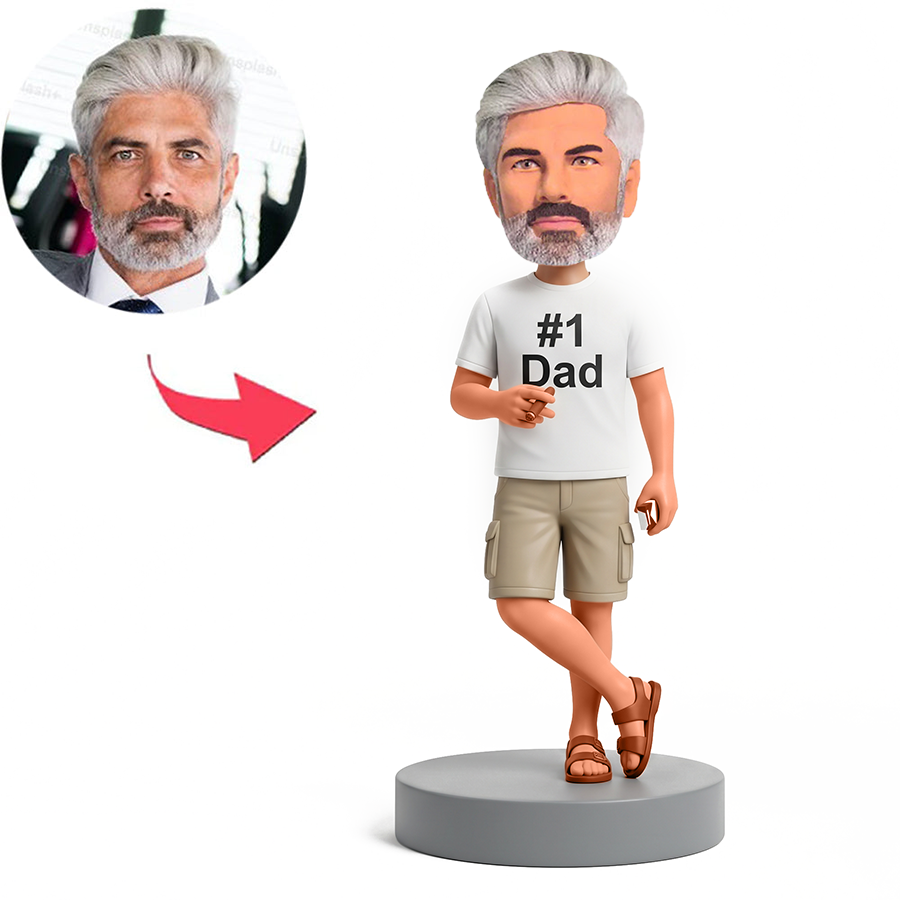 Smoking Cigar Casual Dad Male Custom Bobbleheads