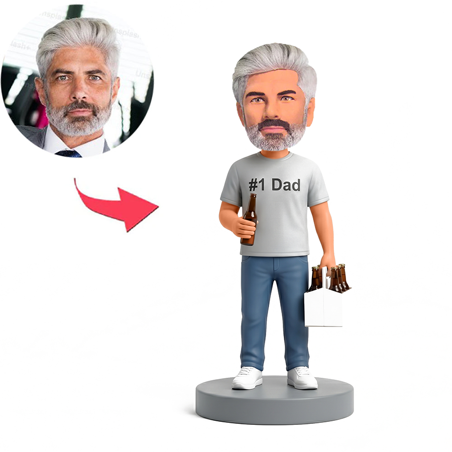 Casual Beer Drinking Dad Male Custom Bobbleheads