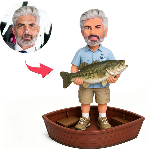 Professional Fishing Dad Male Custom Bobbleheads