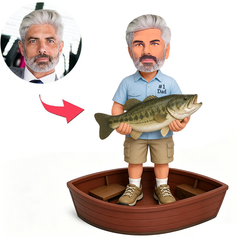 Professional Fishing Dad Male Custom Bobbleheads