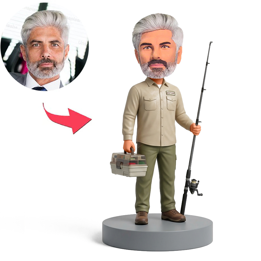 Big Catch Fishing Dad Male Custom Bobbleheads