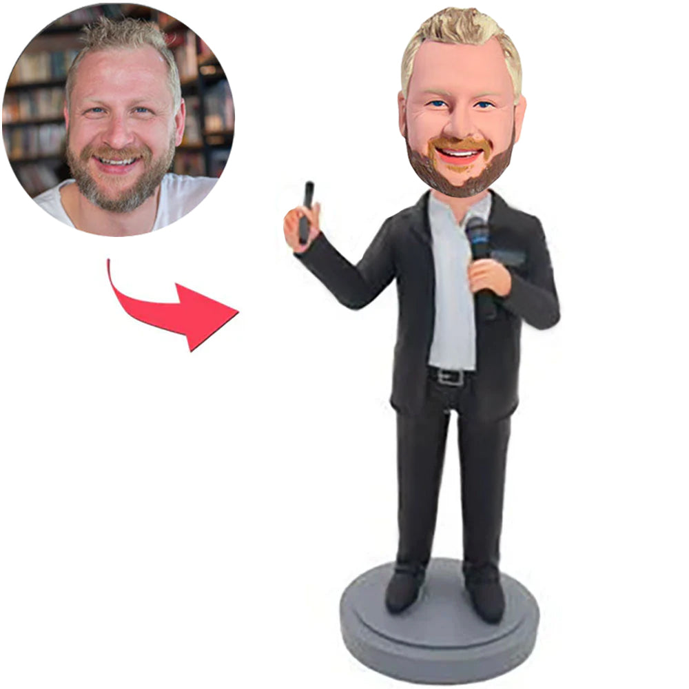 Singer Man Custom Bobblehead