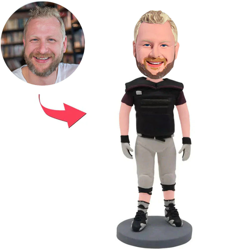 Black Suit Athlete Custom Bobbleheads