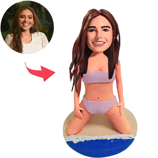 Girl on the Beach Custom Bobbleheads