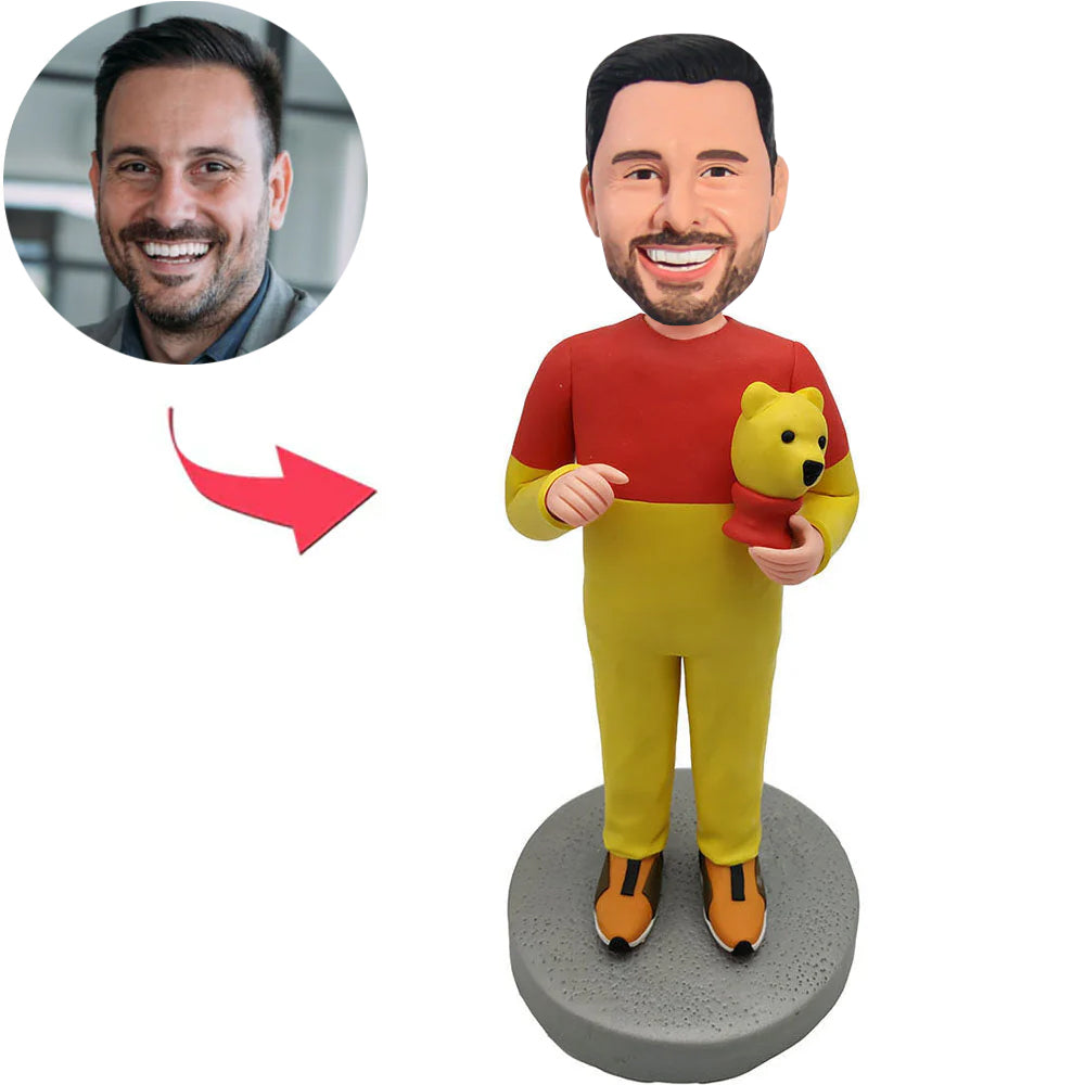 Custom Bobbleheads Man Holding Bear