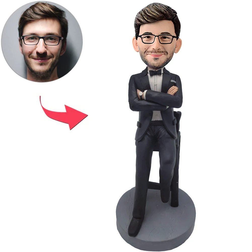 Custom Bobbleheads Boss Sitting on Stool