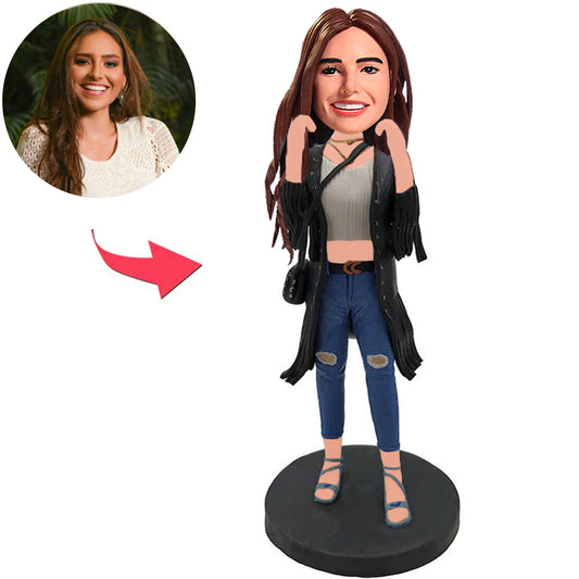 Girl with Bag Custom Bobbleheads
