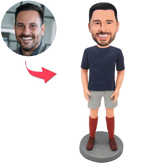 Custom Bobbleheads Happy Casual Man with Sportswear