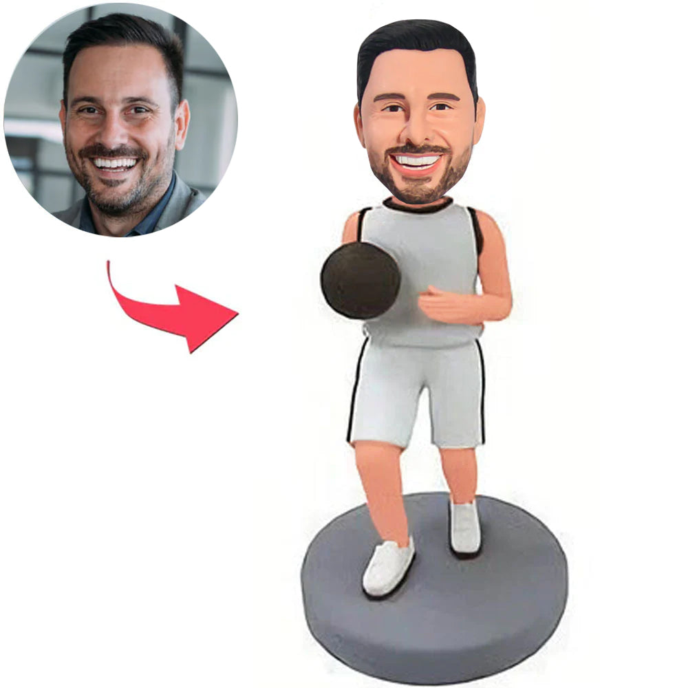 White Suit Basketball Player Custom Bobbleheads